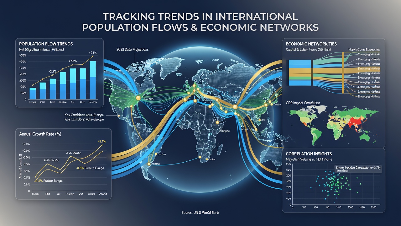 Infographic showing remittance flows overlaid on global supply chain maps